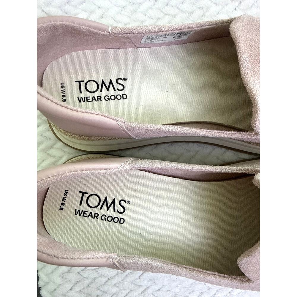 TOMS Pink Suede Platform Slip On Sneakers Women’s 8.5 Casual Comfort - Picture 5 of 6